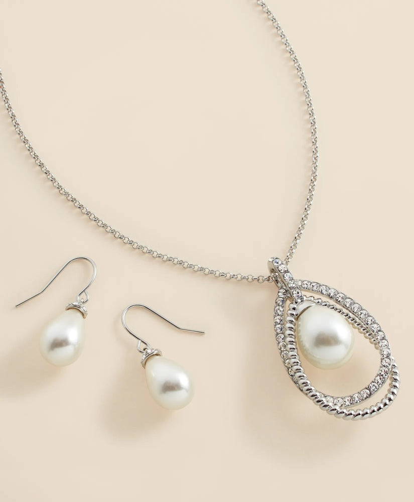 Orbital Interlocking Faux- Pearl and Crystal Set | Brooks Brothers on sale
