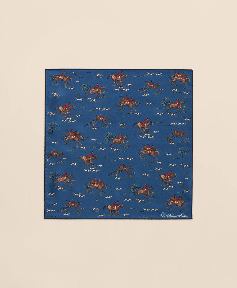 Equestrian Motif Silk Pocket Square | Brooks Brothers cheap