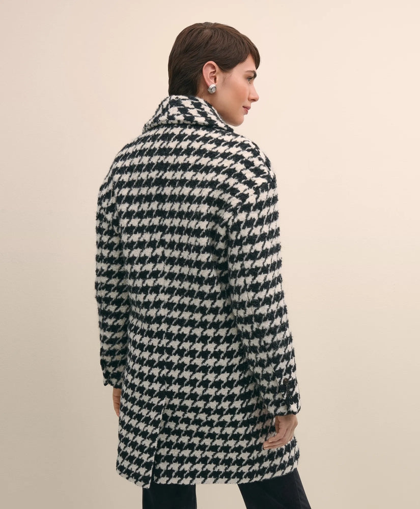 Oversized Wool Houndstooth Coat | Brooks Brothers online
