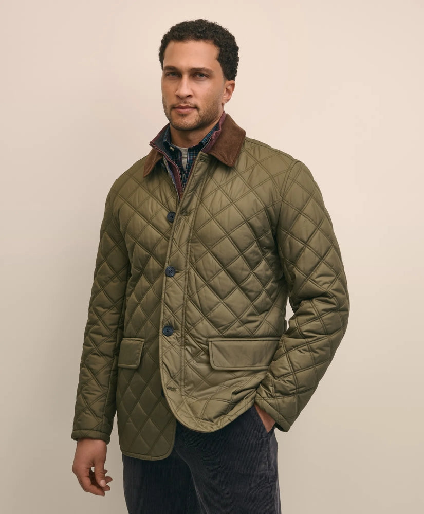 Paddock Diamond Quilted Coat | Brooks Brothers on sale