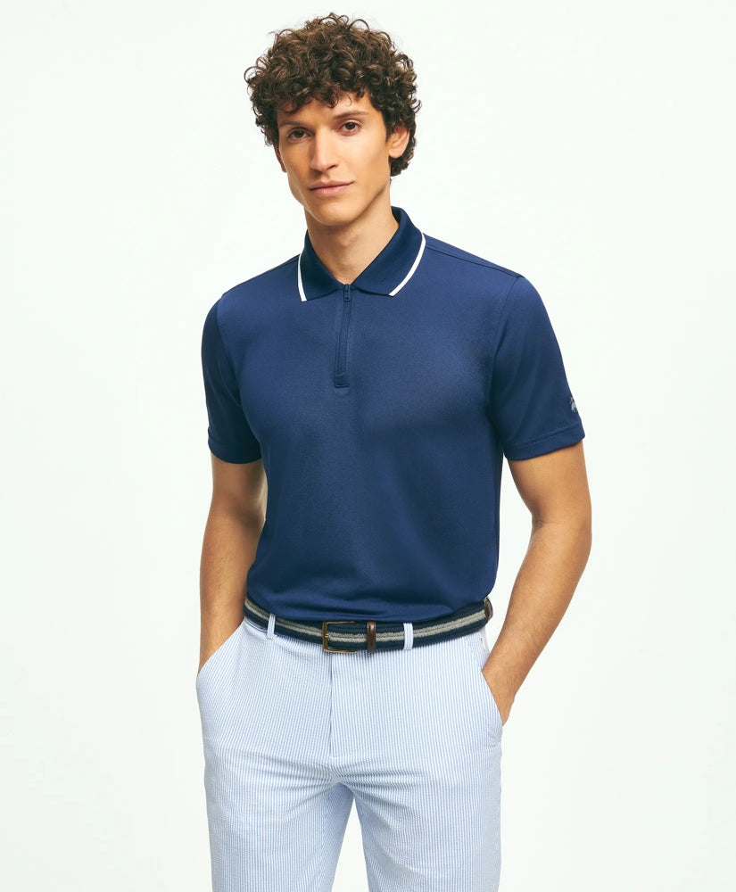 Performance Series Quarter-Zip Pique Polo Shirt | Brooks Brothers sale