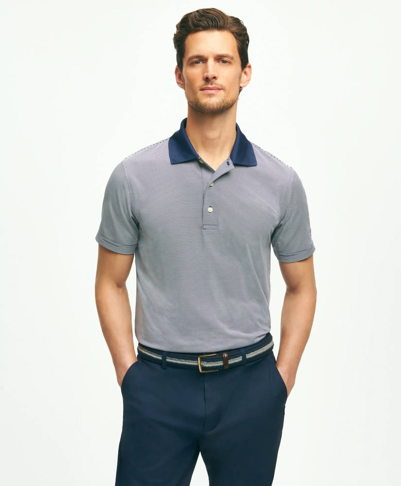 Performance Series Micro Stripe Jersey Polo Shirt | Brooks Brothers discount