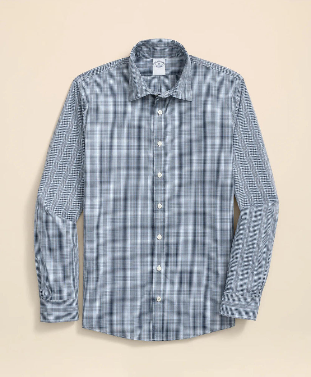 Performance Series Stretch Spread Collar, Glen Plaid Sport Shirt | Brooks Brothers for sale