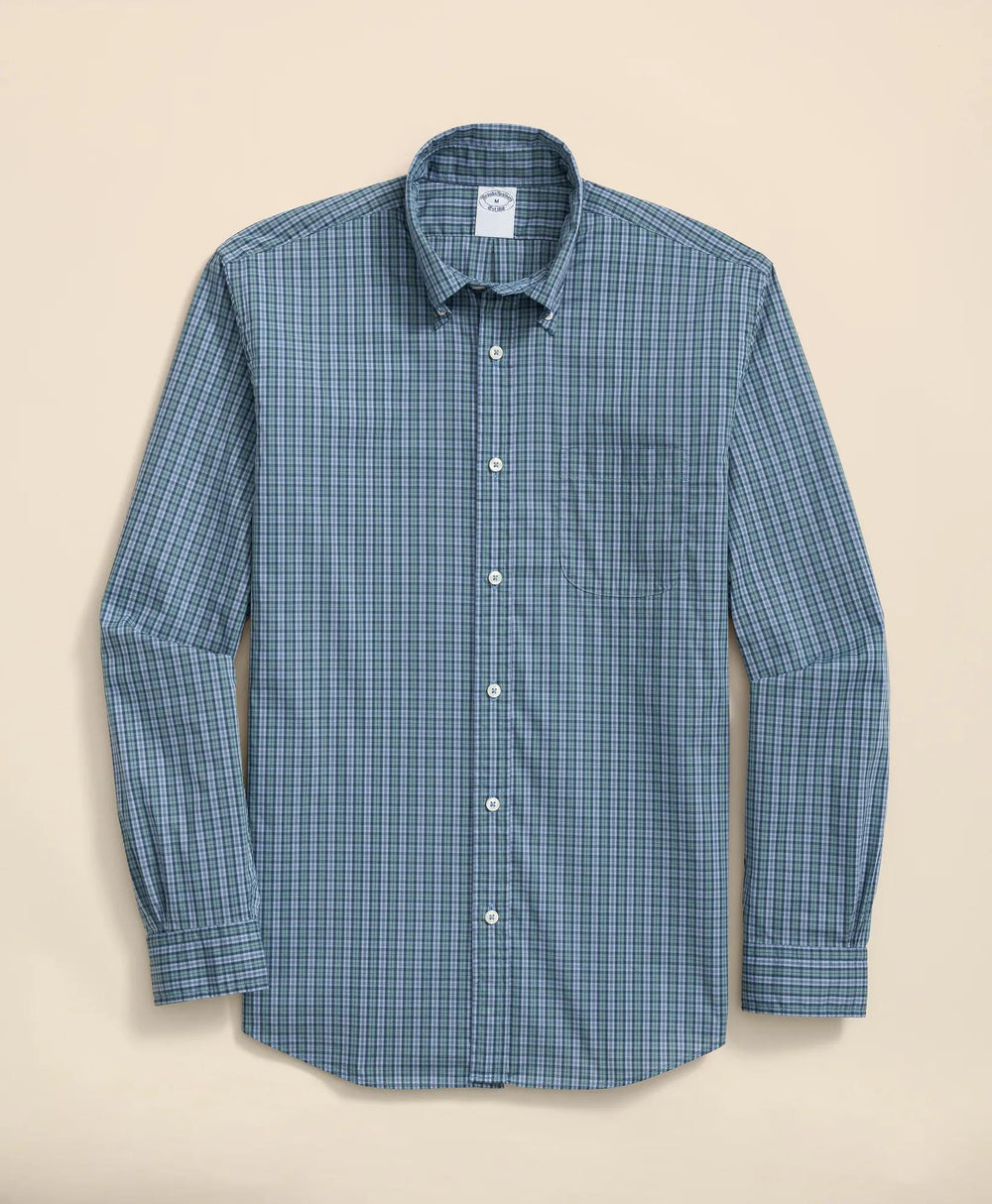 Performance Series Stretch Polo Button-Down Collar, Tartan Sport Shirt | Brooks Brothers on sale