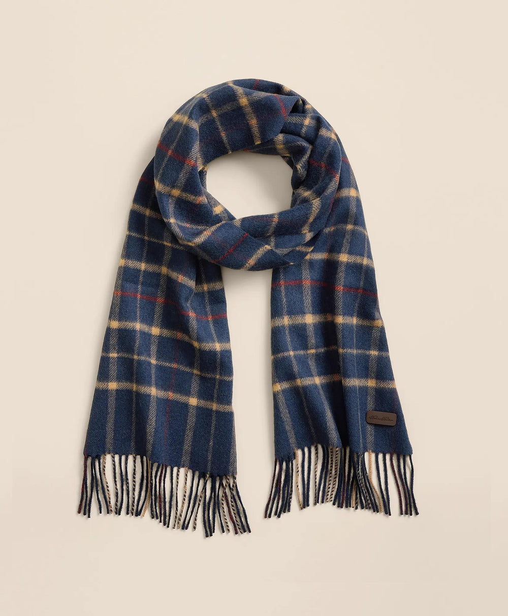 Plaid Camel Hair Windowpane Fringed Scarf | Brooks Brothers discount