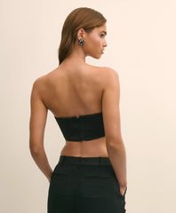 Pleated Cummerbund Bustier Top | Brooks Brothers online shop