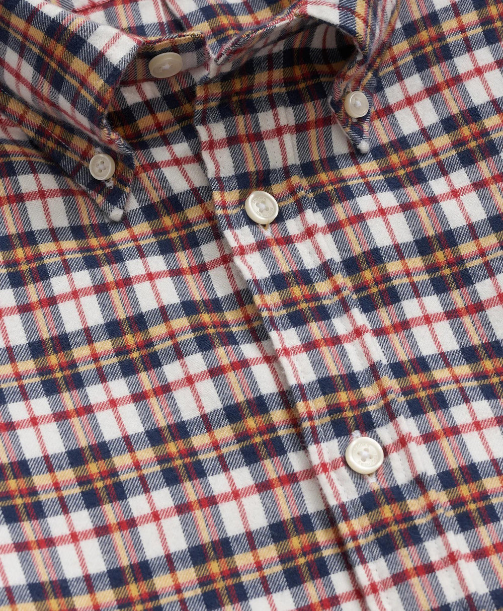 Portuguese Flannel Polo Button Down Collar, Multi-Check Shirt | Brooks Brothers discount