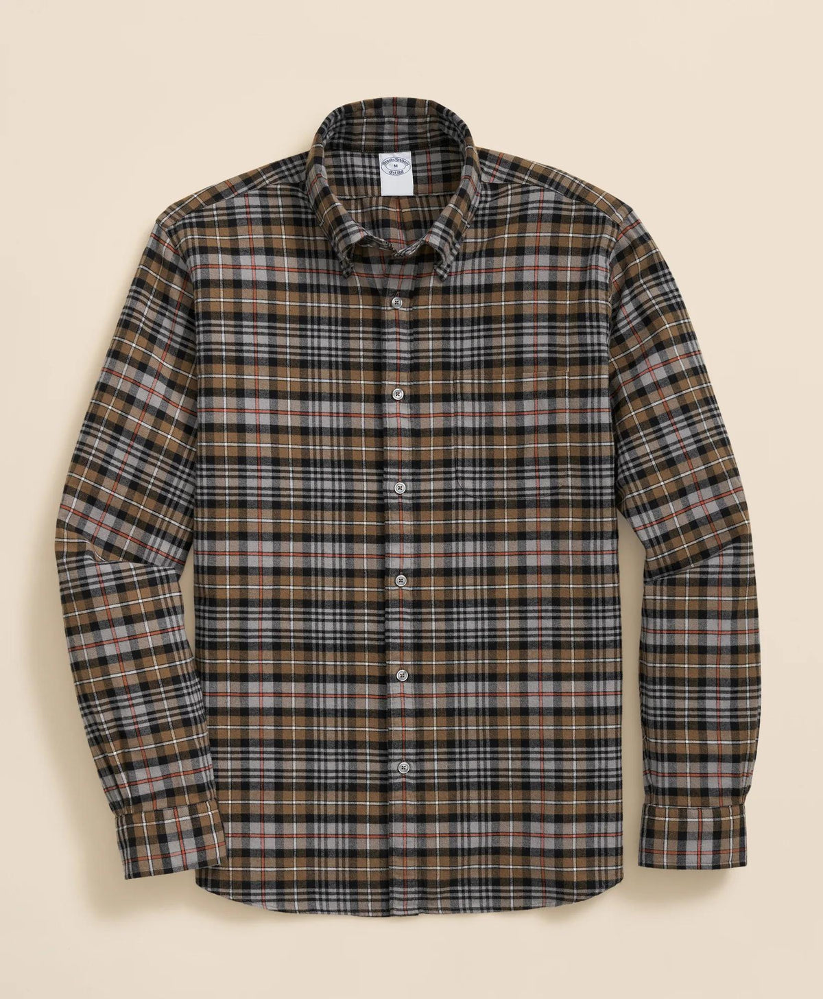 Portuguese Flannel Polo Button Down Collar, Plaid Shirt | Brooks Brothers sale