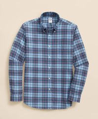 Portuguese Flannel Polo Button Down Collar, Plaid Shirt | Brooks Brothers on sale