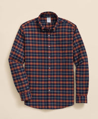 Portuguese Flannel Polo Button Down Collar, WIndowpane Shirt | Brooks Brothers for sale