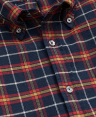 Portuguese Flannel Polo Button Down Collar, WIndowpane Shirt | Brooks Brothers for sale