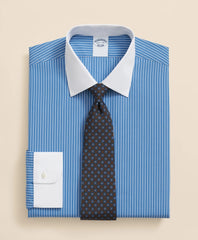 Pure Supima® Cotton Regular-Finish Ainsley Collar, Ground Stripe Dress Shirt | Brooks Brothers online shop