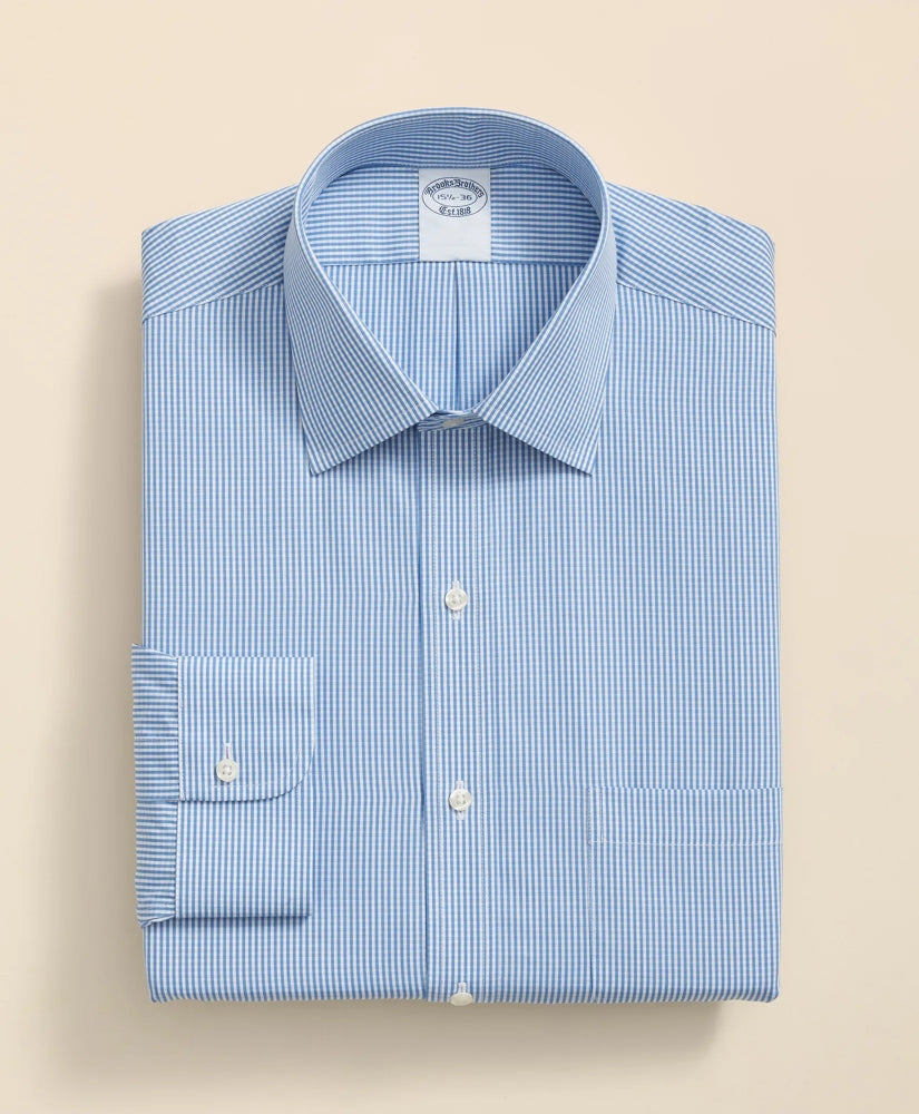 Pure Supima® Cotton Regular-Finish, Ainsley Collar Micro Check Dress Shirt | Brooks Brothers online