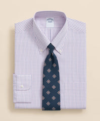 Pure Supima® Cotton Regular-Finish, Polo Button-Down Collar Grid Check Dress Shirt | Brooks Brothers cheap