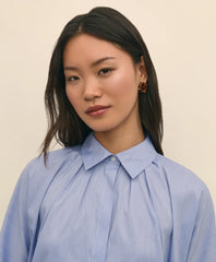 Relaxed Cotton Dobby Shirt With Wide Sleeves | Brooks Brothers cheap