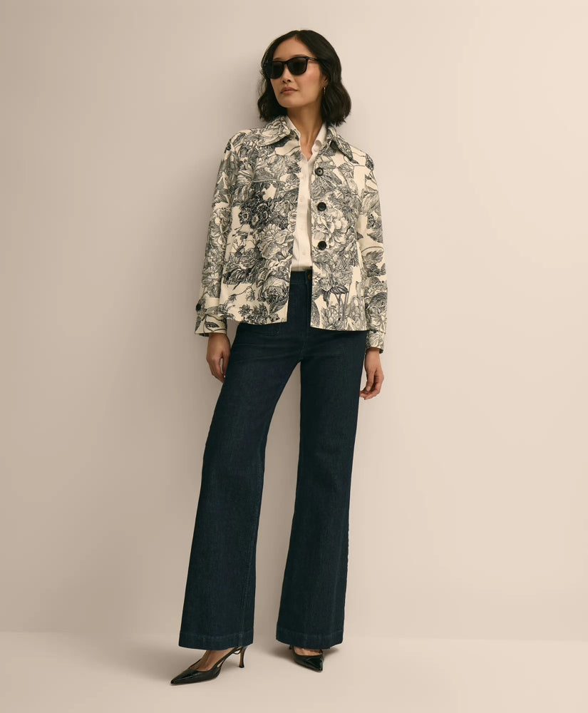 Relaxed Cotton Twill Floral Jacket | Brooks Brothers sale