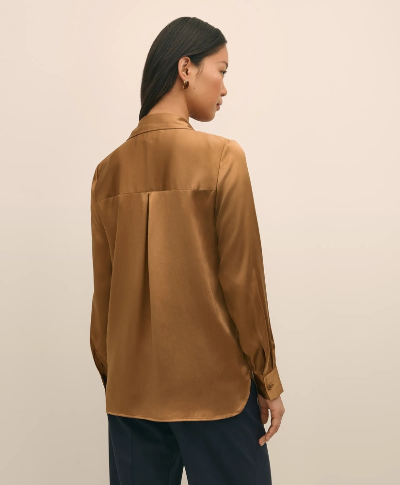 Relaxed Fit Silk Charmeuse Blouse | Brooks Brothers for sale