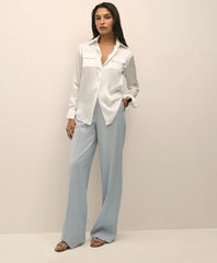 Relaxed Utility Blouse in Washable Silk | Brooks Brothers online shop