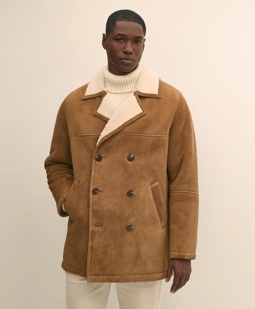 Shearling Double-Breasted Coat | Brooks Brothers online shop