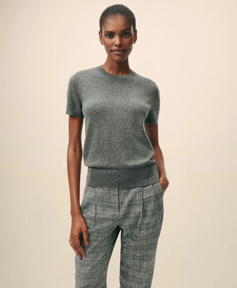 Short-Sleeve Shell Sweater in Cashmere | Brooks Brothers sale