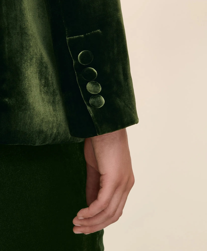 Silk-Blend One-Button Velvet Jacket | Brooks Brothers sale