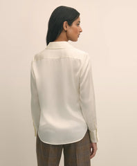 Silk Charmeuse Pintucked Blouse | Brooks Brothers cheap