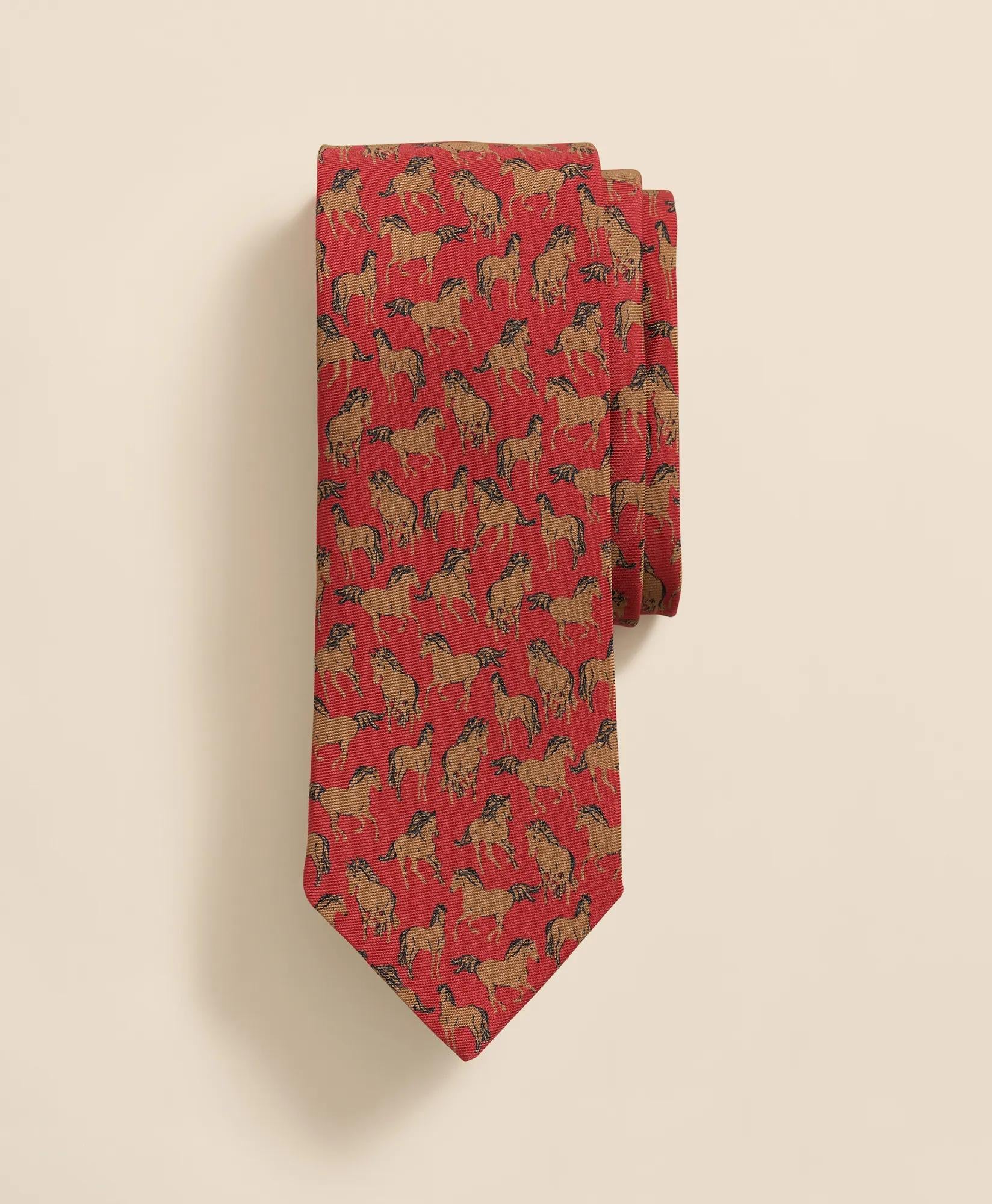 Silk Equestrian Motif Tie | Brooks Brothers sale