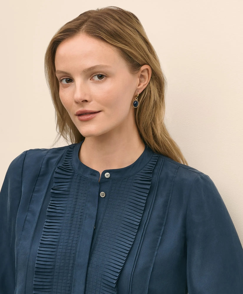 Silk Habotai Pintucked Blouse | Brooks Brothers cheap
