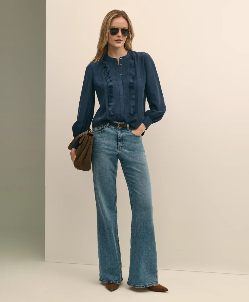 Silk Habotai Pintucked Blouse | Brooks Brothers cheap
