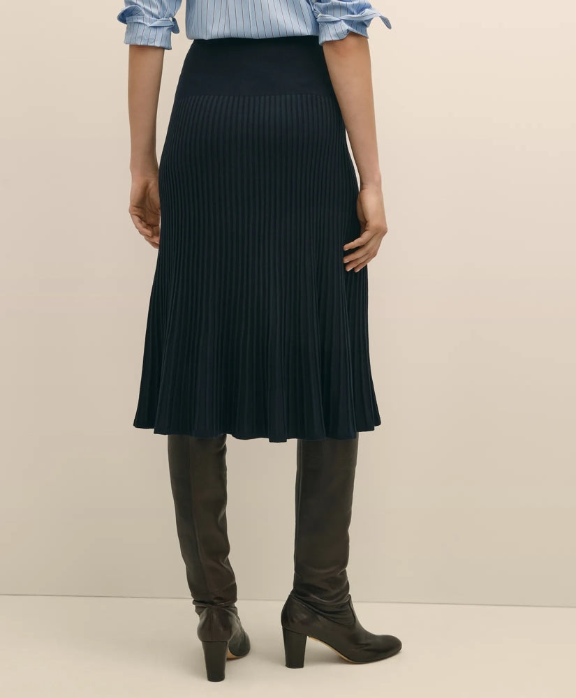 Silk Viscose Pleated Sweater Skirt | Brooks Brothers discount