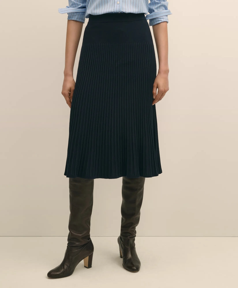 Silk Viscose Pleated Sweater Skirt | Brooks Brothers discount