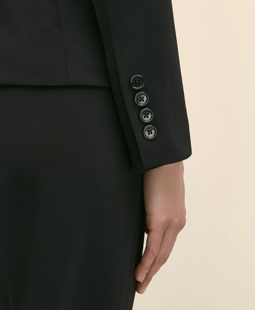Single-Breasted Peak Lapel Jacket in Fine Twill Stretch Crepe | Brooks Brothers sale