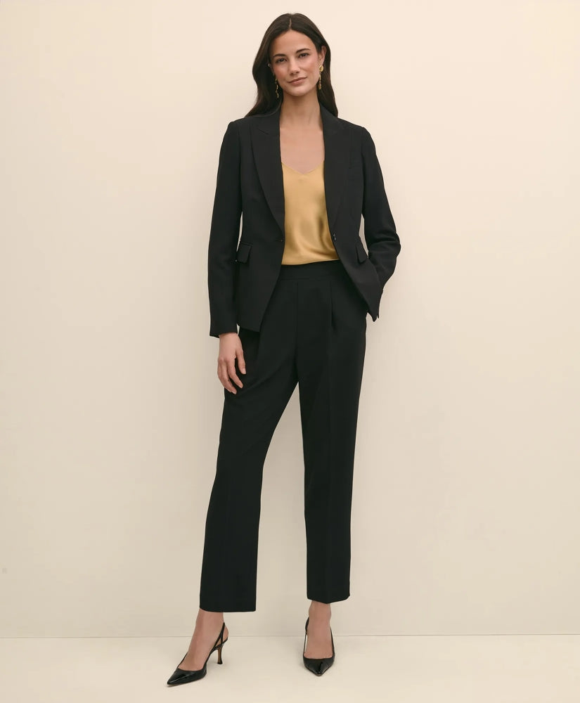 Single-Breasted Peak Lapel Jacket in Fine Twill Stretch Crepe | Brooks Brothers sale
