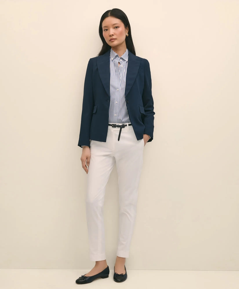 Single-Breasted Peak Lapel Jacket in Fine Twill Stretch Crepe | Brooks Brothers sale