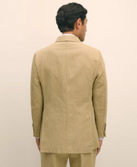 Slim Fit Cotton-Linen Herringbone Double-Breasted Suit Jacket | Brooks Brothers online shop