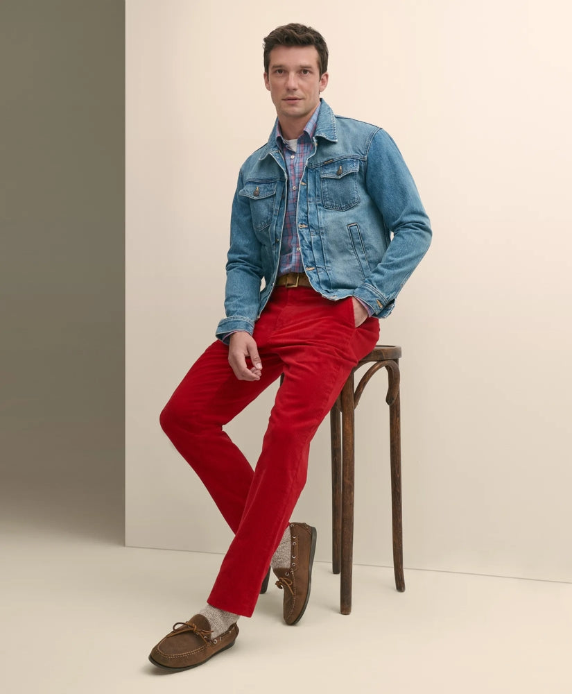 Slim Fit Cotton Wide-Wale Corduroy Pants | Brooks Brothers for sale