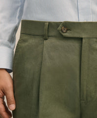 Slim Fit Fine Twill Washed Linen-Cotton Single-Pleat Suit Pants | Brooks Brothers on sale