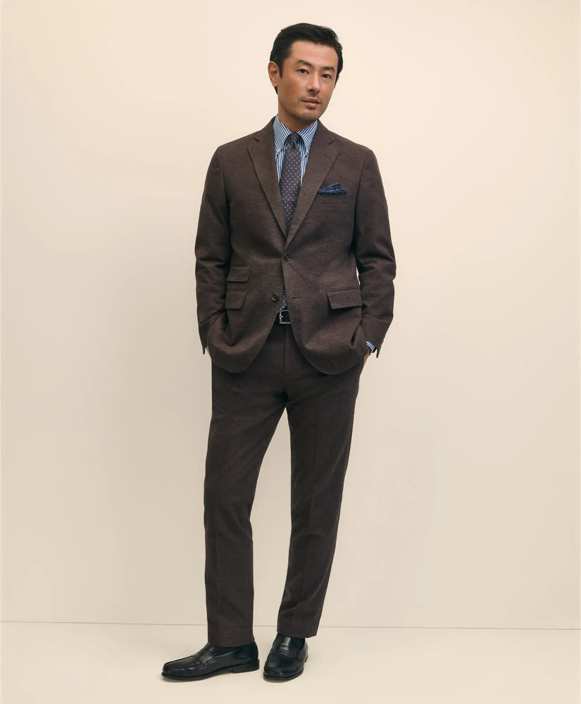 Slim Fit Mini-Houndstooth Suit Jacket in Brushed-Cotton | Brooks Brothers discount