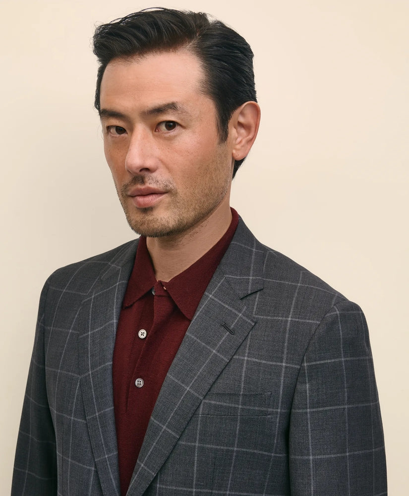 Slim Fit Wool Windowpane 1818 Suit | Brooks Brothers on sale