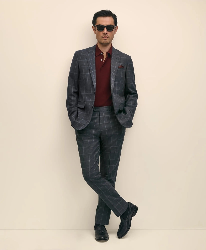 Slim Fit Wool Windowpane 1818 Suit | Brooks Brothers on sale