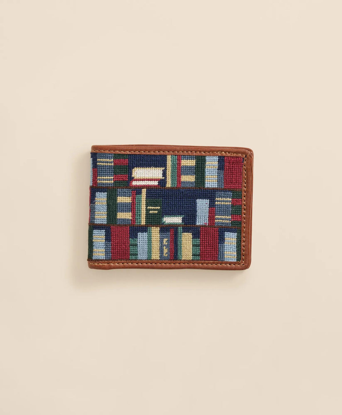 Smathers & Branson Needlepoint Bookshelf Wallet | Brooks Brothers online