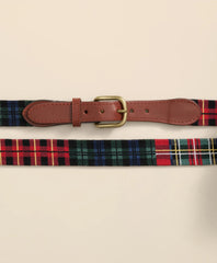 Smathers & Branson Needlepoint Plaid Belt | Brooks Brothers online shop