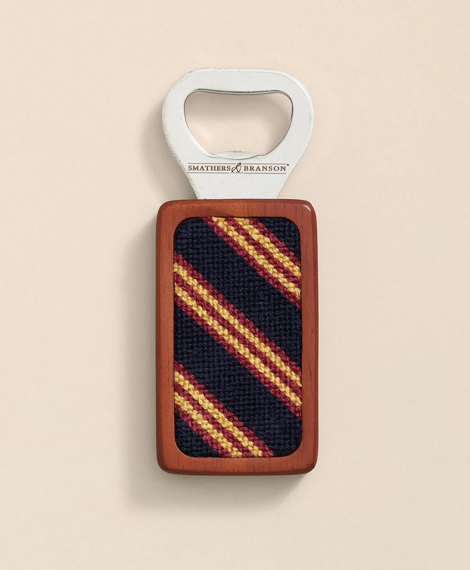 Smathers & Branson Needlepoint Rep Stripe Bottle Opener | Brooks Brothers online