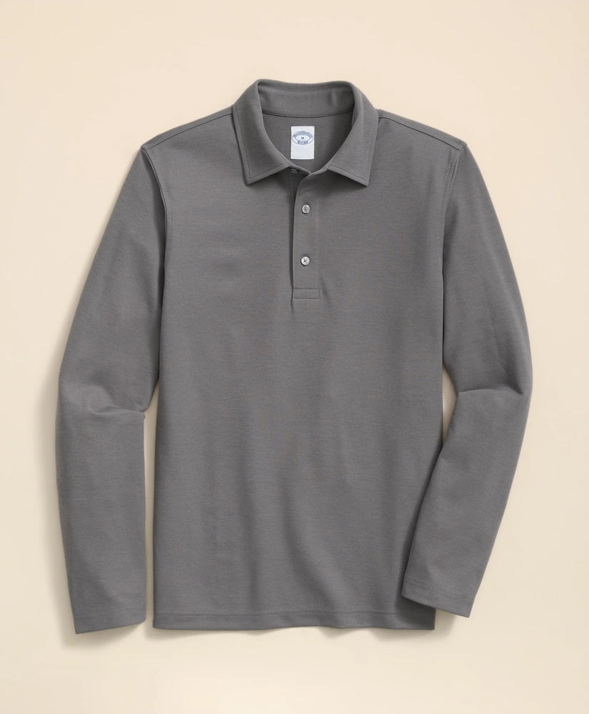 Spread Collar Long-Sleeve Polo Shirt | Brooks Brothers online