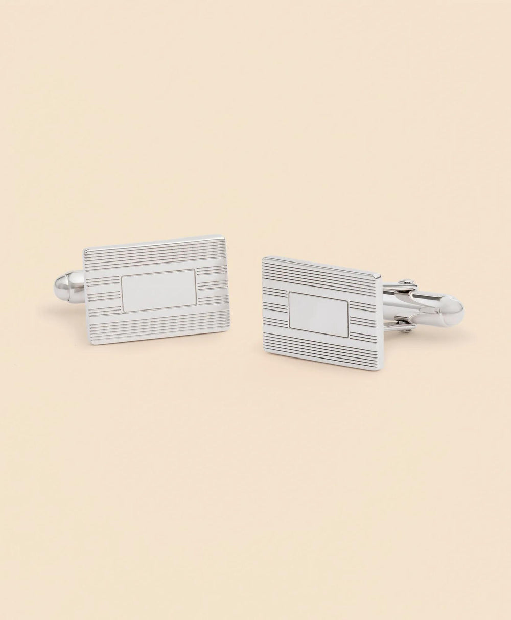Sterling Silver Engravable Rhodium-Plated Cufflinks | Brooks Brothers on sale