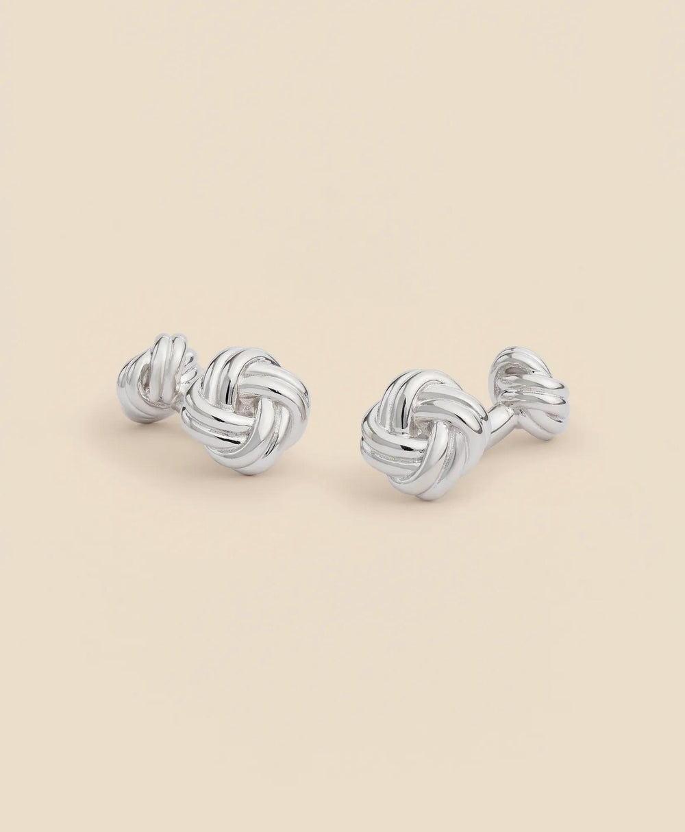Sterling Silver Rhodium-Plated Knot Cufflinks | Brooks Brothers on sale