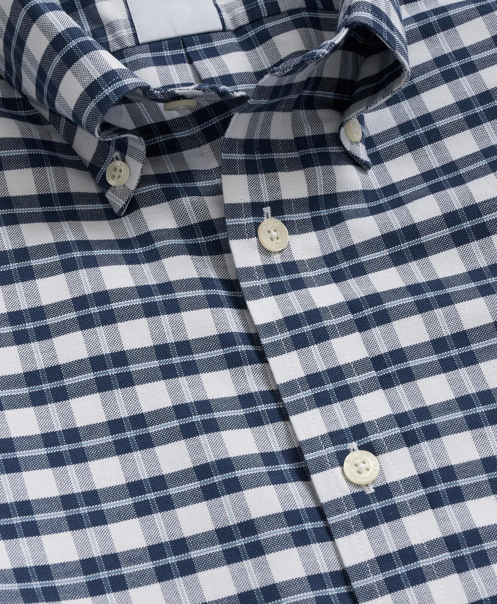 Stretch Cotton Non-Iron Oxford Polo Button Down Collar, Checked Shirt | Brooks Brothers cheap
