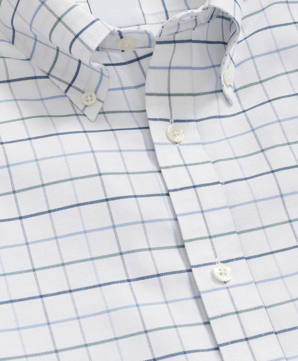 Stretch Cotton Non-Iron Oxford Polo Button Down Collar, Fine Windowpane Shirt | Brooks Brothers discount