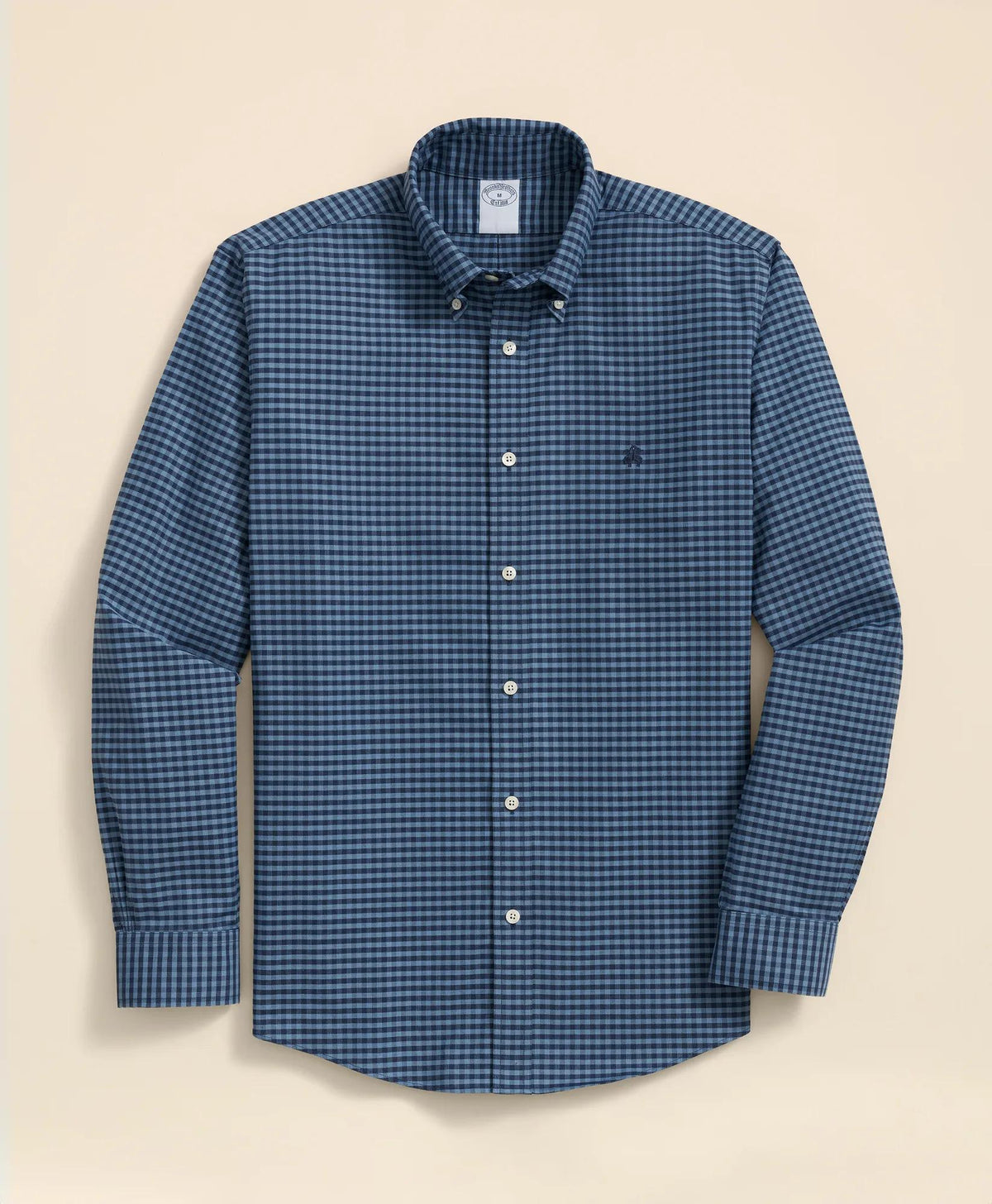 Stretch Cotton Non-Iron Oxford Polo Button Down Collar, Gingham Shirt | Brooks Brothers online