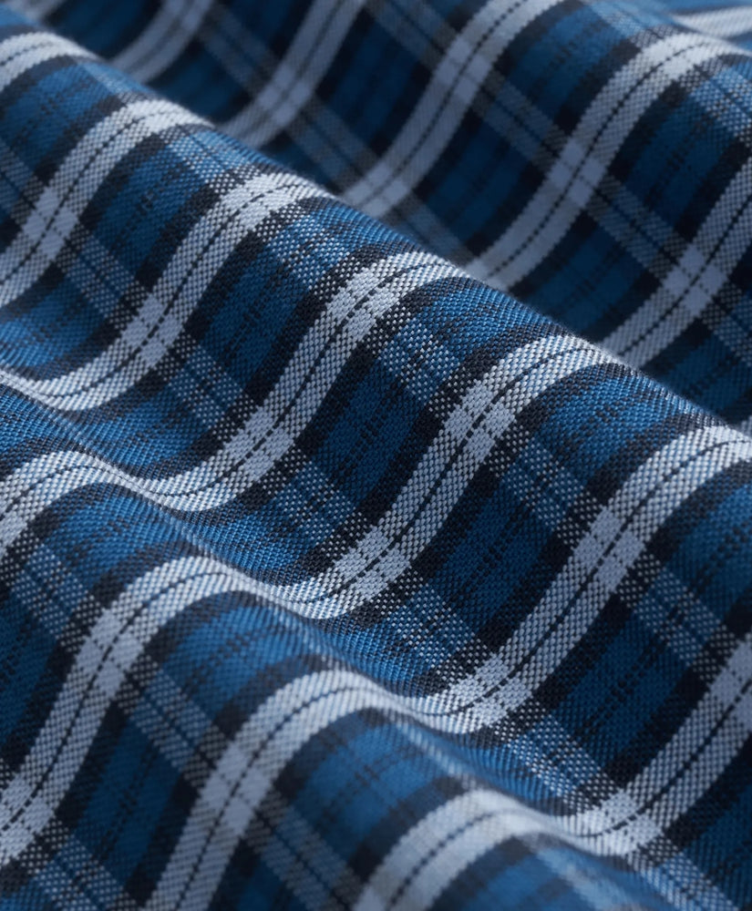 Stretch Cotton Non-Iron Oxford Polo Button Down Collar, Mini Tartan Shirt | Brooks Brothers on sale